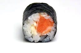 Laks hvidløg hosomaki-8 stk