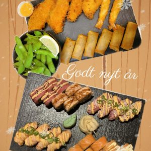 Nytårs Menu-1 person, afhentes kun den 31.12（der er 2 persons mad i billedet)